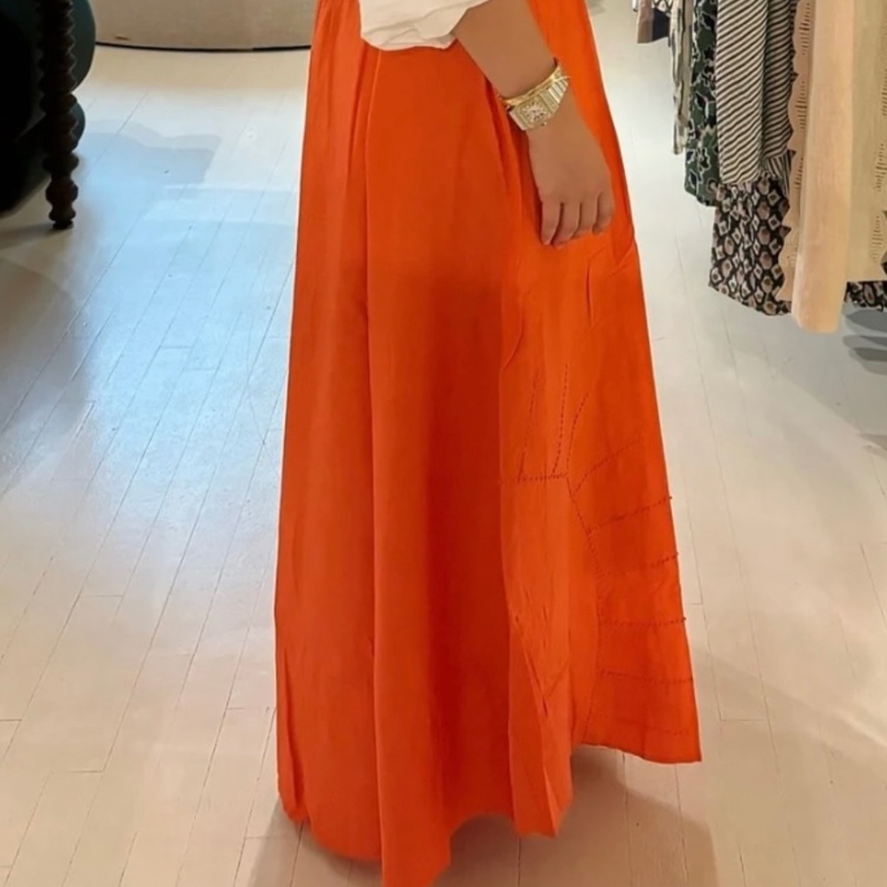 Mirth Embroidered Coral Maxi Skirt - Small - NWOT